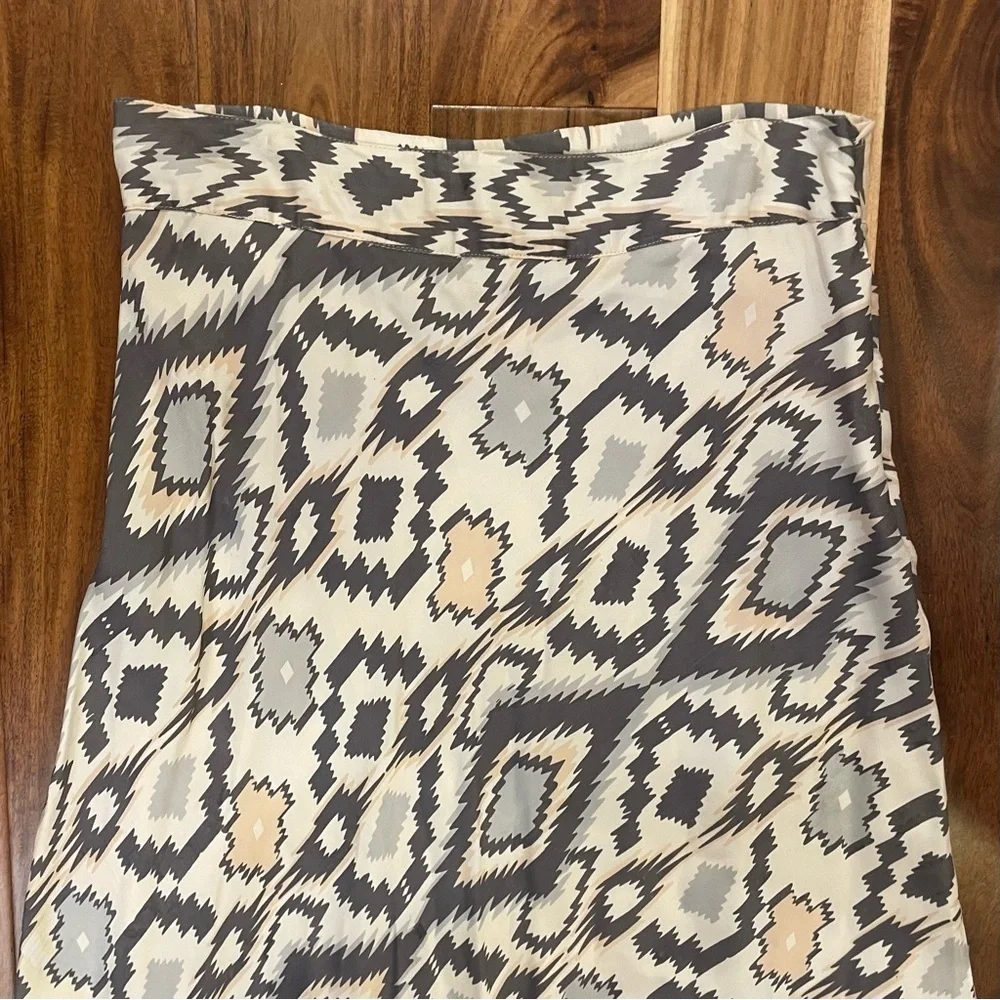 Soft Surroundings Geometric Aztec Print Maxi Skirt Lined Size Small.